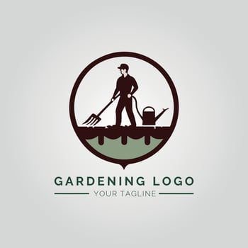 Garden And Plant Minimalist Logo Concept vector