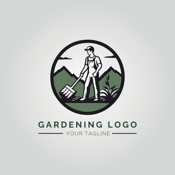 Garden And Plant Minimalist Logo Concept vector