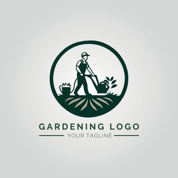 Garden And Plant Minimalist Logo Concept vector