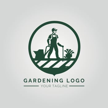 Garden And Plant Minimalist Logo Concept vector