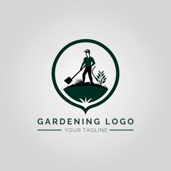 Garden And Plant Minimalist Logo Concept vector
