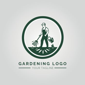 Garden And Plant Minimalist Logo Concept vector