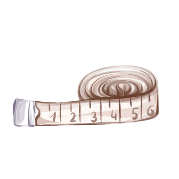 Watercolor sewing meter - instrument of measurement for needlework, tailor. Vintage Centimeter for sew. Design element of hand made tool png
