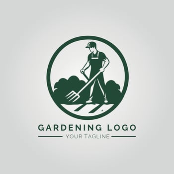 Garden And Plant Minimalist Logo Concept vector