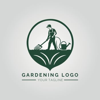 Garden And Plant Minimalist Logo Concept vector