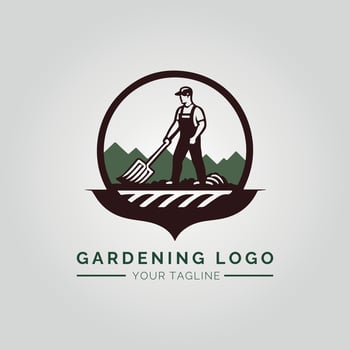 Garden And Plant Minimalist Logo Concept vector