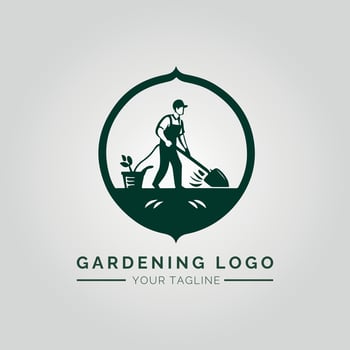 Garden And Plant Minimalist Logo Concept vector