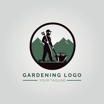 Garden And Plant Minimalist Logo Concept vector