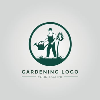 Garden And Plant Minimalist Logo Concept vector