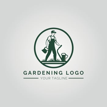Garden And Plant Minimalist Logo Concept vector