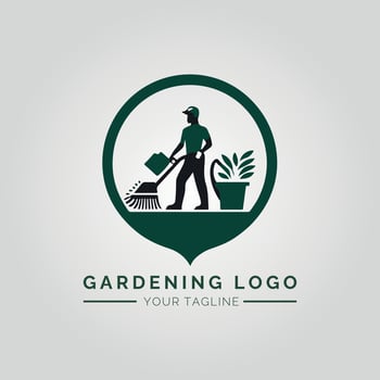 Garden And Plant Minimalist Logo Concept vector