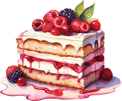 Watercolor cake clipart design illustration png