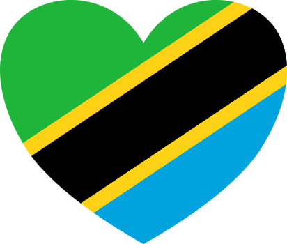 Tanzania flag heart shape png