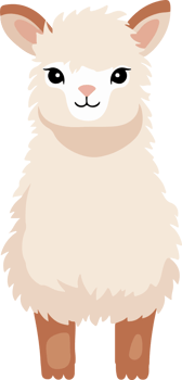 Cute lama clipart design illustration png