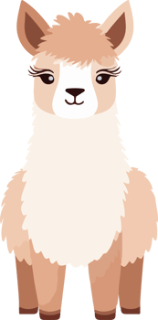 Cute lama clipart design illustration png