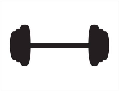 Barbell silhouette on white background vector