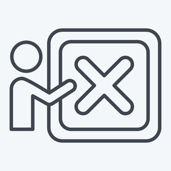 Icon Dismiss. related to Delete symbol. line style. simple design illustration vector