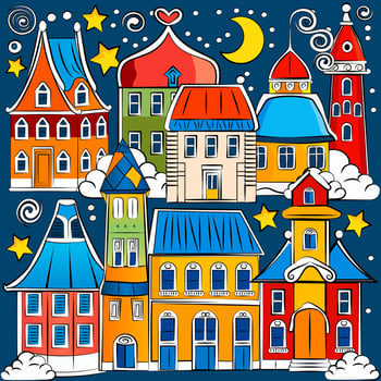 illustration of fairy houses. vector