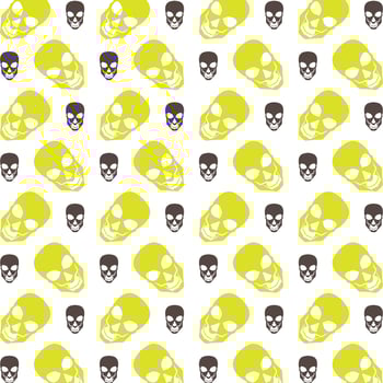 Skull head operable trendy multicolor repeating illustration design vector