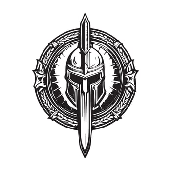 Spartan Warrior Helmet Emblem - Classic Symbol of Strength vector