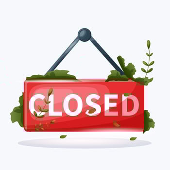 Closed sign icon illustration, we are sorry, closed vector