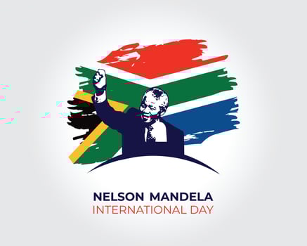 Nelson Mandela International Day, celebrated on July 18. Poster, banner template design Mandela Day. vector