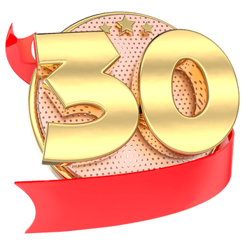 Number 30 Anniversary Gold 3D png