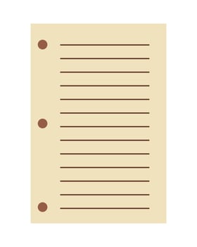 Note sheet, notepad page. Isolated illustration for your text. vector
