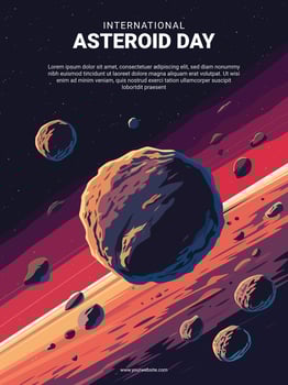 International Asteroid Day background. vector