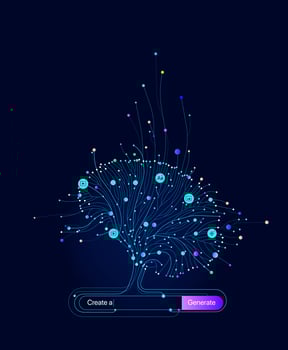 Illustration of abstract stream information with cyan line and dot. Big data, technology, AI, data transfer, data flow, large language model vector