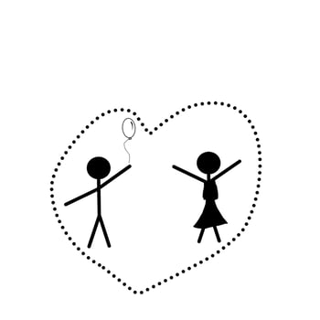 Family stick man icon illustration vector