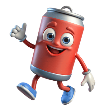 Soda Can Mascot 3d Character png