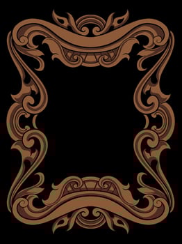 Luxury classic style engraved frame vector