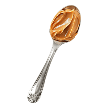 Spoon of peanut butter isolated on transparent background png