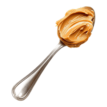 Spoon of peanut butter isolated on transparent background png