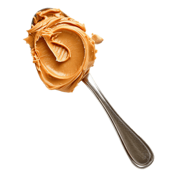 Spoon of peanut butter isolated on transparent background png