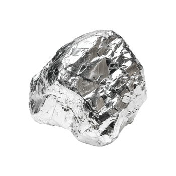 Silver nugget isolated on transparent background png