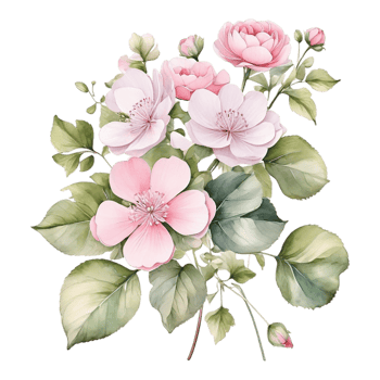 Watercolor Flower Bouquet, Watercolor Design png