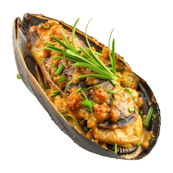Stuffed Mussel isolated on transparent background png