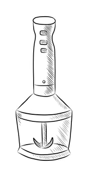 BLACK AND WHITE CONTOUR DRAWING OF AN ELECTRIC BLENDER vector