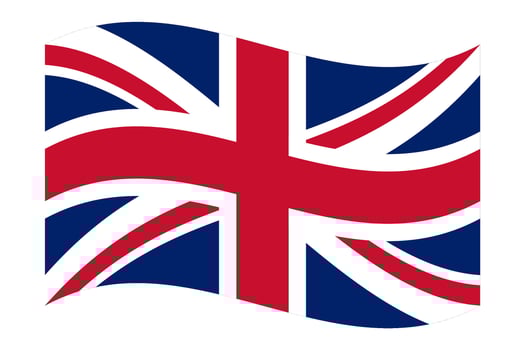 Wavy flag of Great Britain, isolated on clear background. Flag of the United Kingdom vector