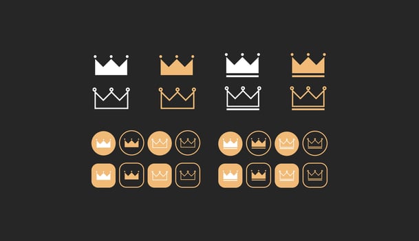 Royal Crown Icons vector