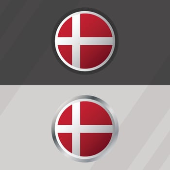 Denmark Round Flag Template vector