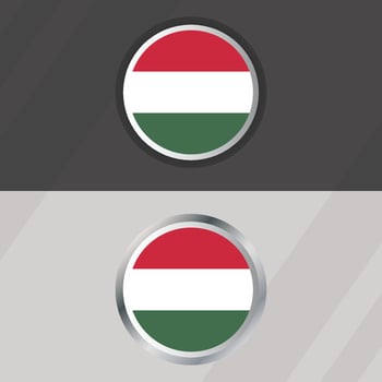 Hungary Round Flag Template vector