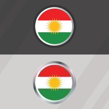 Iraqi Kurdistan Round Flag Template vector