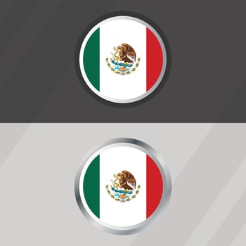Mexico Round Flag Template vector