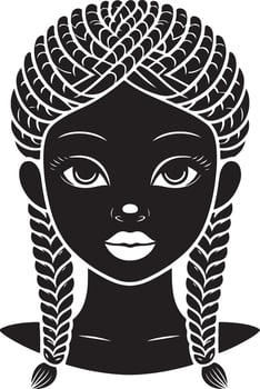 African girl hairstyle illustration vector