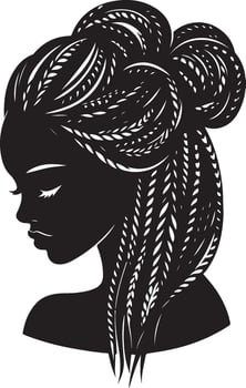 African girl hairstyle illustration vector