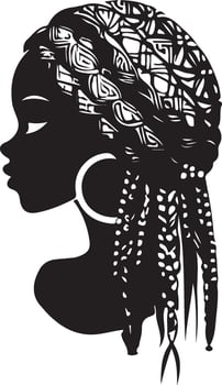 African girl hairstyle illustration vector