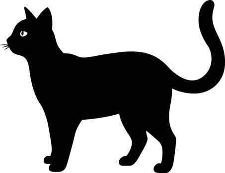 black cat silhouette vector